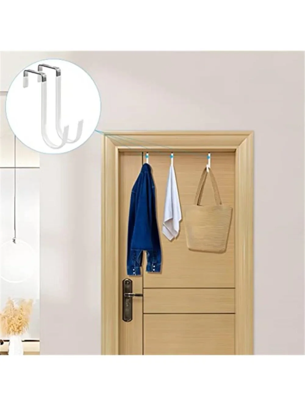 Over Door Hooks Heavy Duty Door Hanger Organizer Coat Towel Rack White
